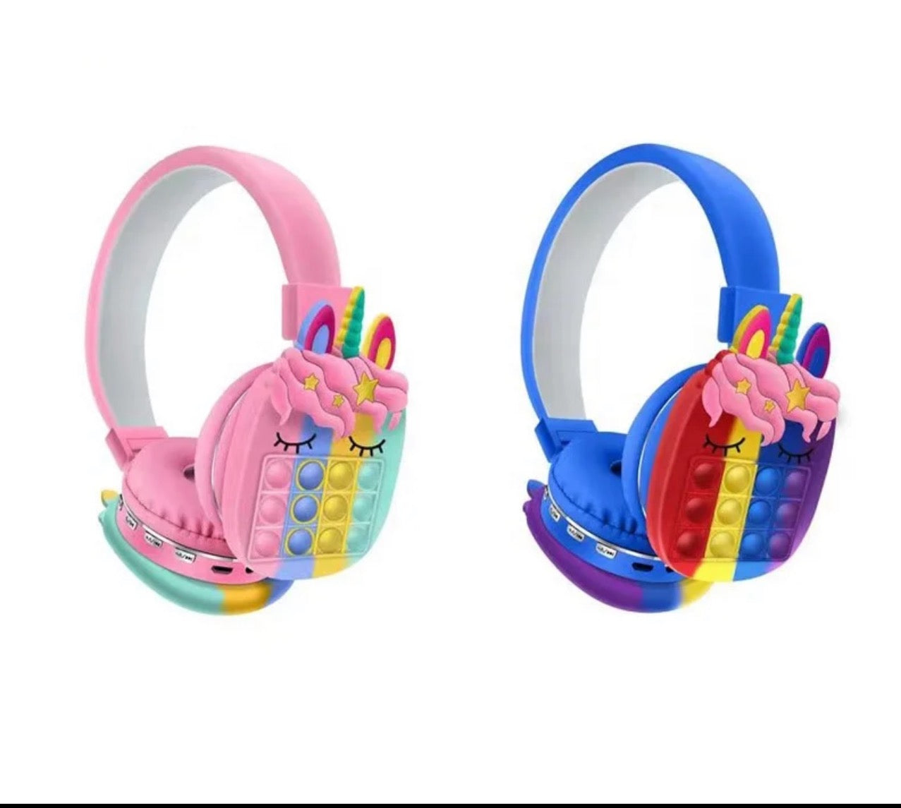 NEW Rainbow Colored Kids Bluetooth Headphones